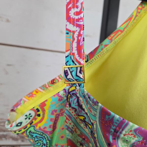 Bleu Rod Beattie Bohemian Paradise Halter One Piece Swimsuit Size 10 - Picture 5 of 7